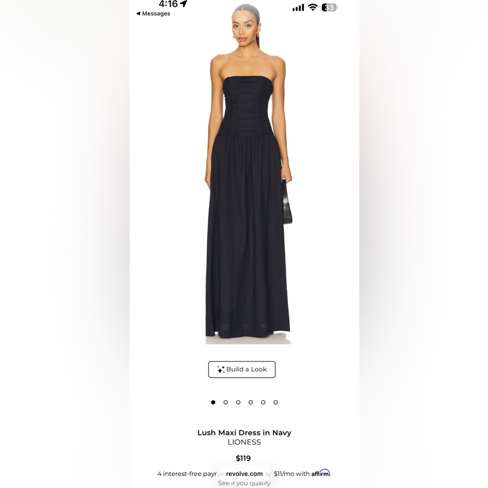 Lioness Strapless Black Ruched Bodice Maxi Dress - Picture 3 of 5